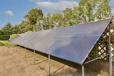 Solar panels on field