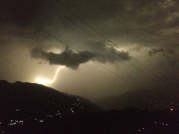 Scenic view of landscape against sky at night