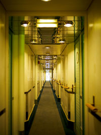 Illuminated corridor of building