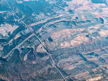 High angle view of agricultural field