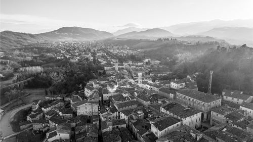 Aerial view of the medieval village of pergola