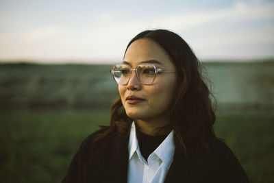 Portrait of young woman