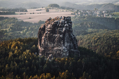 Scenic view of landscape, falkenstein, saxony switzerland