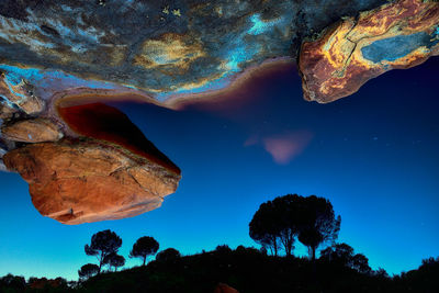 Scenic view of sea against sky at night