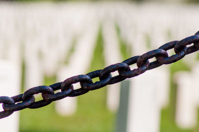 Close-up of rusty chain