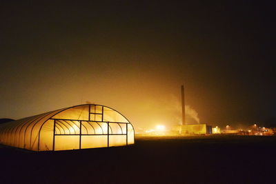 Illuminated built structure at night