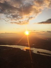 Scenic view of sunset over landscape