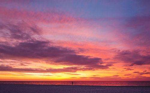 Scenic view of dramatic sky over sea