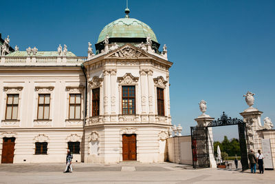 View of historic building against clear sky