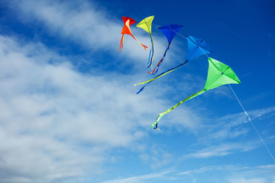 Low angle view of kite against sky