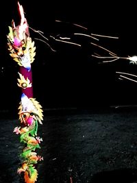 Close up of flowers at night