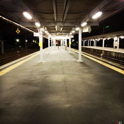 Underground walkway at night