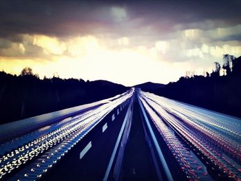 Traffic on road at night