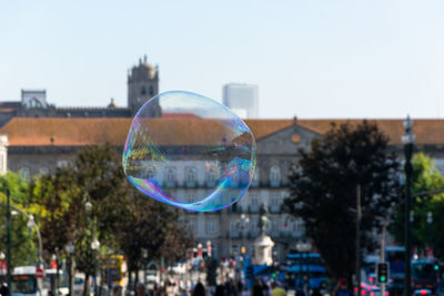 View of bubbles against clear sky