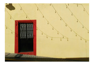 Closed door of building