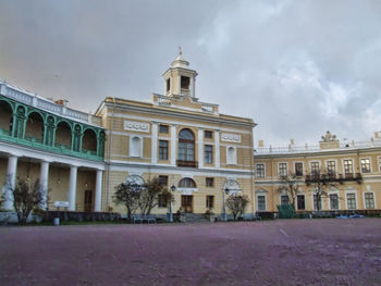 Facade of historic building against sky