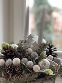 Close-up of eggs on table