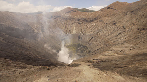 Mountain bromo active volcano crater in east jawa, indonesia. volcano crater mount gunung bromo 