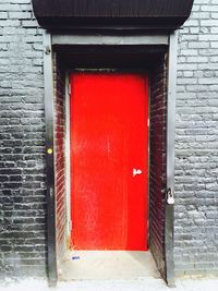 Closed door of building