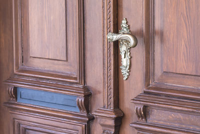 Close-up of closed door of building