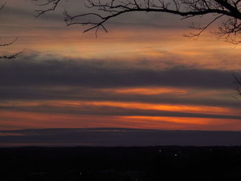 Scenic view of dramatic sky during sunset