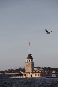Low angle view of lighthouse against sky