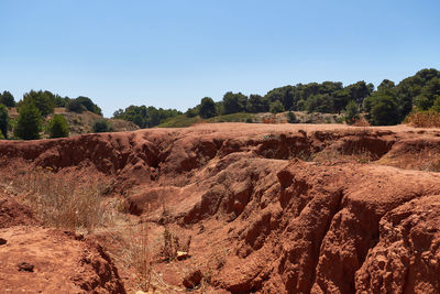 Scenic view of landscape against clear sky