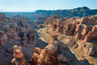 Aerial view of rock formations