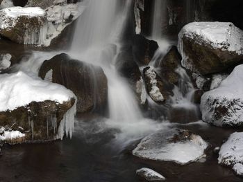 Scenic view of waterfall