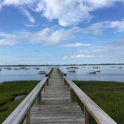 View of pier in sea