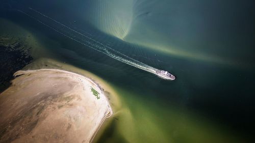 High angle view of beach