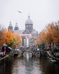 Bridge over river in city