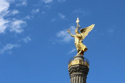 Low angle view of statue of liberty