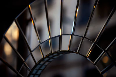 High angle view of illuminated ceiling in building