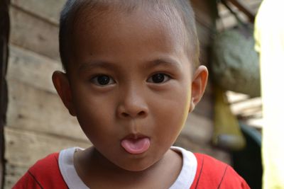 Close-up portrait of cute boy