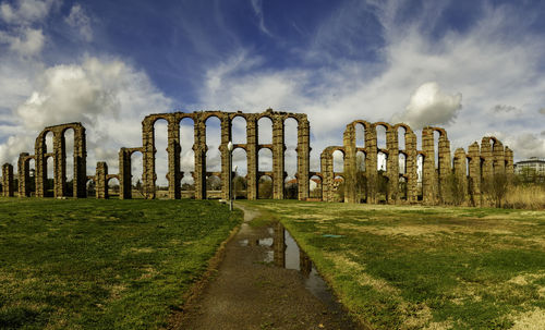 Panoramic shot of built structure against sky