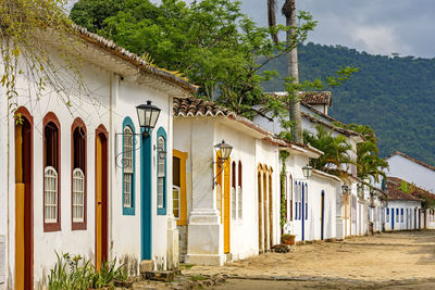 Colonial houses street in parati city 