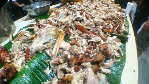 High angle view of food