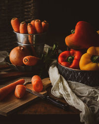 Close-up of  vegetables on table