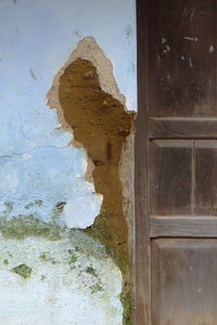 Close-up of weathered door