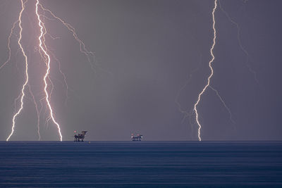 Lightening on petrol sea platforms