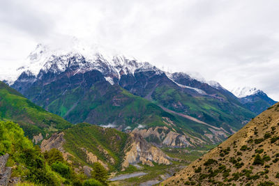 Scenic view of mountains against sky