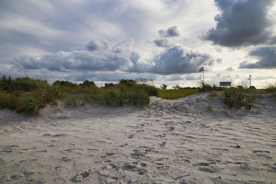 Scenic view of beach against sky