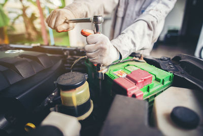 Close-up of man working