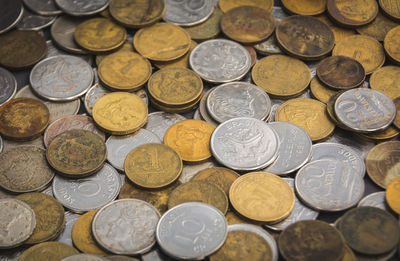 Full frame shot of coins