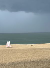 Scenic view of beach against sky