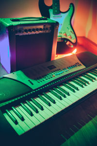 Close-up of piano keys