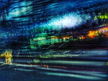 Defocused image of illuminated lights