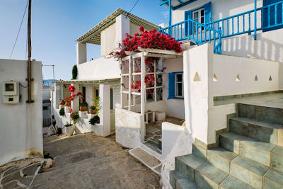 Picturesque naousa town street on paros island, greece
