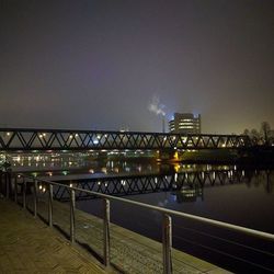 View of illuminated bridge at night